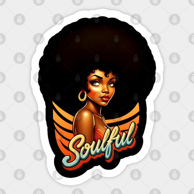 Soulful Black Woman Sticker by UrbanLifeApparel